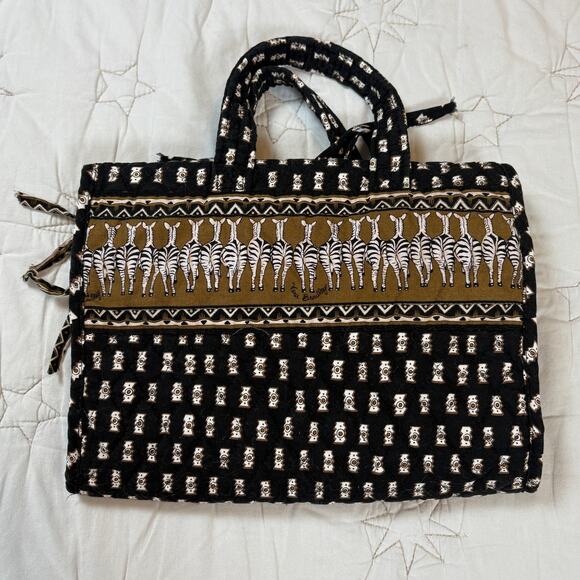 Vintage Vera Bradley Retired Zebra Pattern Roll-Up Toiletry Bag - Picture 2 of 7